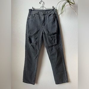 Womens American Eagle Distressed Black Jeans size 8🖤